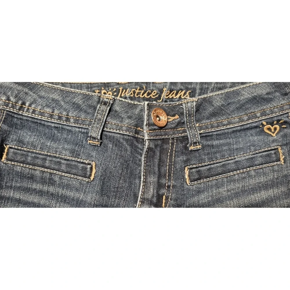 Justice Girls Simply Low Premium Jeans Size 10R Bootcut Medium Wash Blue Denim